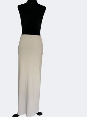 H&M Divided Ribbed Knit Bodycon Pull On Maxi Skirt Stone Beige NWOT SZ S